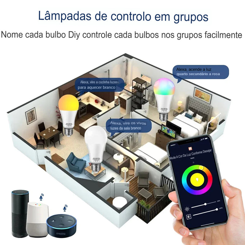 Lâmpada Inteligente RGB com Controle por Voz